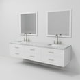 thumbnail image 6 of Castor 80 in W White Double Bath Vanity, Carrara Marble Top, Faucet Set, and 36 in Mirrors, 6 of 10