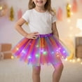 thumbnail image 2 of Byoo Toddler Girls' LED Light-Up Rainbow Tutu Skirt Elastic Waist Glitter Tulle Skirts Child Mini Skirt, 2 of 4