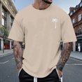 thumbnail image 2 of Mens Tall T Shirts Cotton Quarter Sleeve Big and Tall Casual Streetwear Snug Fit Solid Color Crew Neck Summer Vacation Basic Basic Tee, 2 of 6