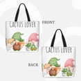 thumbnail image 3 of Naloa Cactus Gnome Tote Bag for Women, Foldable Tote Bag With Zipper, Large Shoulder Bag, Top Handle Handbag for Travel, Work, Shopping, 3 of 9