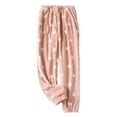 thumbnail image 2 of Antinious Women Print Flannel Wide Leg Pajama Pants Soft Sleepwear Bottoms,Women Home Trousers,Fall Pajamas Women Pants,L,, 2 of 5