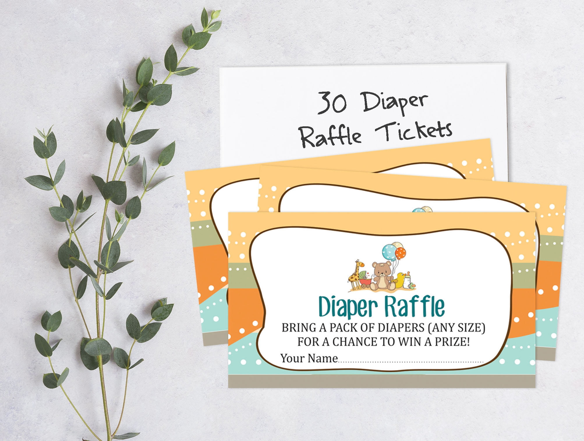Inkdotpot 30Jungle Animals Baby ShowerDiaper Raffle Ticket Lottery Insert Cards Supplies Games For Baby Shower Party Bring A Pack Of Diapers To Win Favors Gifts And Prizes