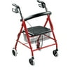 Rollator - Aluminum with Red Seat Pad