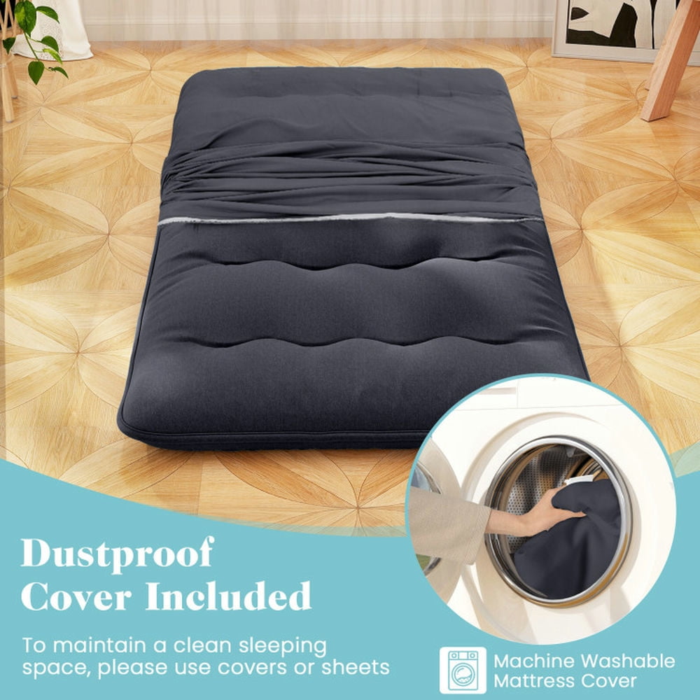Kepooman Floor Futon Mattress, Floor Mattress,Futon Mattress with Washable Cover and Foldable Mat-Twin Size