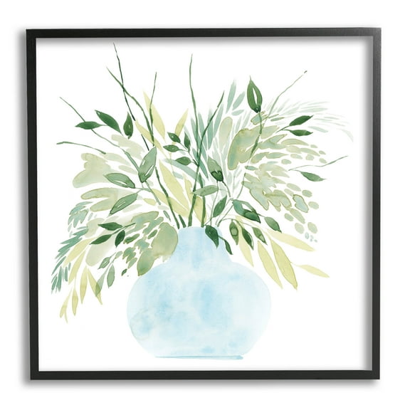 Stupell Industries Layered Watercolor Style Plant Leaves Graphic Art Black Framed Art Print Wall Art, Design by Grace Popp
