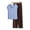Light Blue, variant on FDGIU Women 2-Piece Pajama Set - Short Sleeve V Neck Top & Wide Leg Pants Loose Solid Color Loungewear Soft Sleepwear