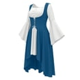 thumbnail image 4 of Renaissance Costume Women Medieval Dress Renaissance Pirate Dresses Blue XXL, 4 of 7