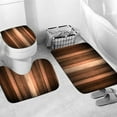 thumbnail image 5 of 4 Pcs Brown Striped Shower Curtain Set Orange Copper Abstract Fall Bathroom Sets with and Rugs Vintage Bronze Decor Glass Texture Curtains Toilet Lid Cover, 5 of 7