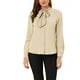 thumbnail image 1 of BLUSA DE MANGA LARGA CON BOTONES Y CUELLO TIE PARA MUJERES INSPIRE CHIC XL COLOR ALBARICOQUE, 1 of 7