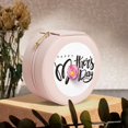 thumbnail image 6 of Yiaed Happy Mother's Day (3) Print Travel Jewelry Case Bridesmaid Gift Boxes Jewelry Travel Organizer Small Round Jewelry Box Mini Storage-Pink, 6 of 7