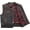 Black Red, variant on - Upside - Men's Motorcycle Biker Riding Black Leather Vest - 2X Large