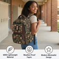 thumbnail image 4 of Xixirimido Horse Vintage Forest Camo Print Kids Backpacks for Boys, 17 Inch Large Capacity Backpack Toddler Elementary Schoolbag for Teens Students Lightweight Durable Bookbag, 4 of 8