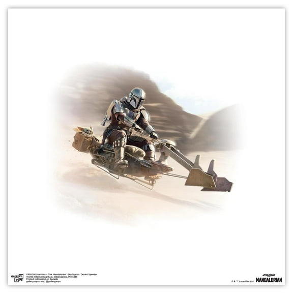 Gallery Pops Star Wars: The Mandalorian - Din Djarin - Desert Speeder Wall Art, Unframed Version, 12" x 12"