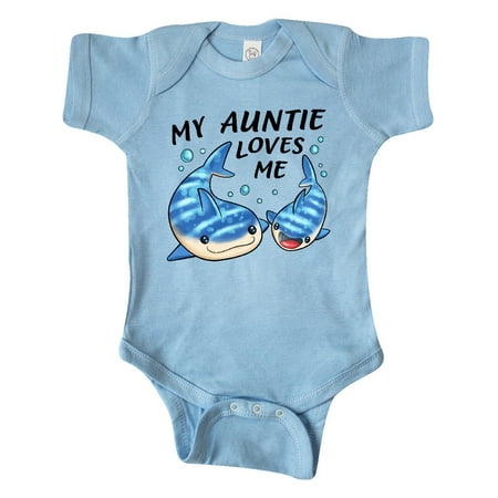 

Inktastic My Auntie Loves Me- whale shark Gift Baby Boy or Baby Girl Bodysuit