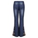 thumbnail image 3 of Gibobby Jeans mujer cintura alta Jeans acampanados de mezclilla con corte de bota y bordado floral inferior para mujer(A,XL), 3 of 4