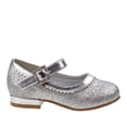 thumbnail image 2 of Josmo Toddler Girls Buckle Strap Low Heel Dress Shoes, Silver Glitter, 12., 2 of 6
