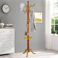 thumbnail image 7 of Solid Wood Coat rack stand, Heavy duty Coat Tree with 11 Hooks, Adjustable Height standing coat rack for Entryway, Hallway, Bedroom, Bags, Hats, 7 of 7