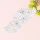 thumbnail image 2 of BRIGHTFUFU Novia de la boda occidental de la correa de liga Rhinestone del cordón flor de la perla nupcial del pie decoración adornos florales (blanco), 2 of 7