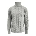 thumbnail image 4 of Aocisk Chandail à Col Roulé à Manches Longues Uni pour Femmes, Chandail pour Tenue Décontractée et Chaude, Gris m, 4 of 6