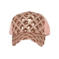 thumbnail image 2 of Top Headwear Sparkly Sequin Mesh Back Adjustable Baseball Cap - Rose Gold, 2 of 4