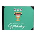 thumbnail image 1 of Darling Souvenir Green Monster & Gift Box Personalized Printed Birthday Party&nbsp;Guest&nbsp;Book&nbsp;Hardbound Cover Sign In&nbsp;Book&nbsp;Registry Scrapbook-9 x 12 Inches, 1 of 5