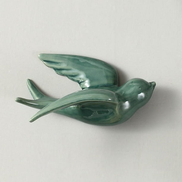 Cerámica colgante golondrinas pájaros decoración de pared decoración 3D retro escultura adorno artesanal para sala S Macarena escultura de pared