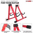 thumbnail image 6 of 5 Core Double Guitar Stand A Frame Shape w Soft Foam Arms Non Slip Rubber Supports Acoustic Electric Bass Ukulele Banjo Folding Portable for School Studio Stage Concerts Red - GSS 2N1 RED, 6 of 10