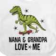 thumbnail image 4 of Inktastic Nana and Grandpa Love Me Dinosaur Grandson Boys Baby Bib, 4 of 4