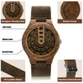 thumbnail image 2 of Wooden Watches for Men, Stylish Exotic Wrist Watch with Creative Dial Adjustable Stainless Steel Buckle, Leather Straps, Casual Watches for Man, 2 of 8