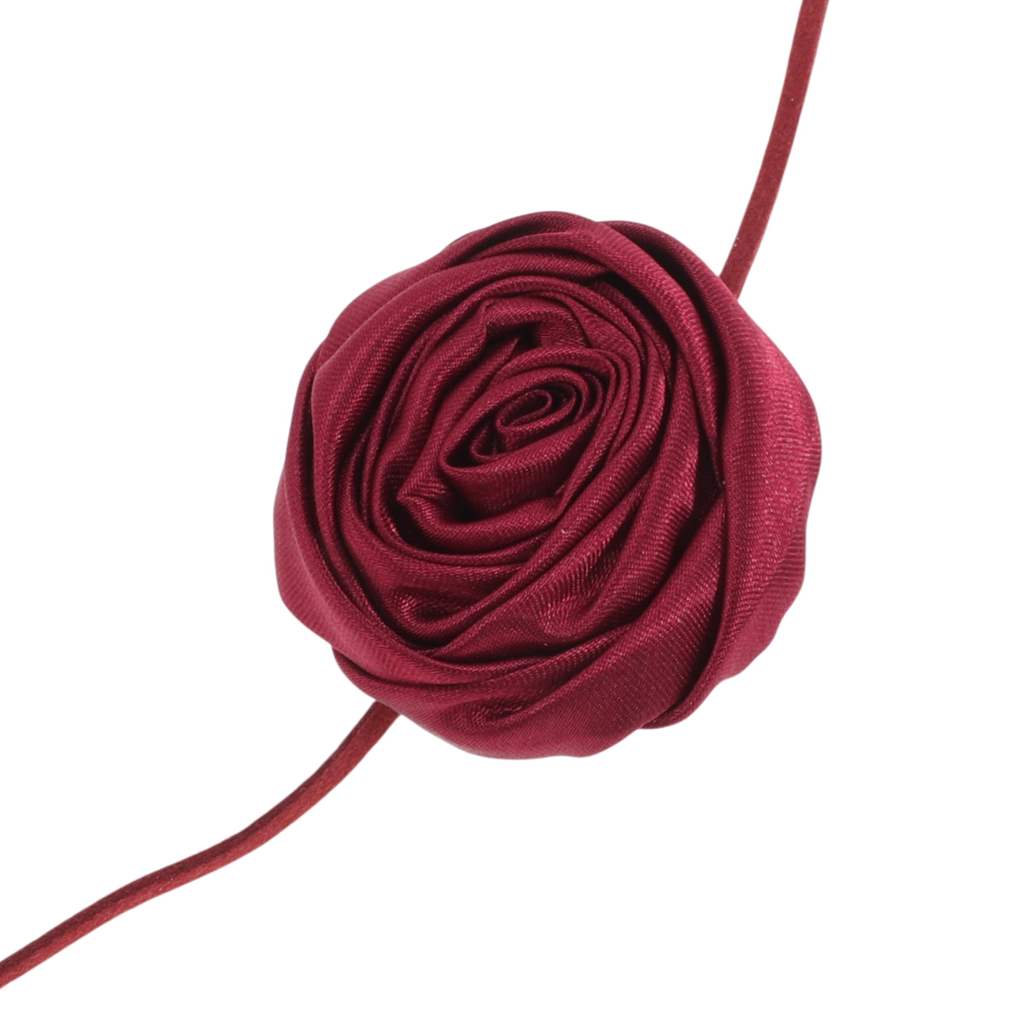 Unique Bargains Elegant Rose Adjustable Choker Necklace 1 Pc Wine Red