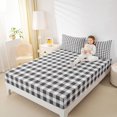 thumbnail image 4 of Feelyou Retro Grey Plaid Bed Sheets, Stripes Lines Buffalo King Sheets, 4pcs, 4 of 7