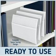 Starplast Collapsible Decorative Plastic Storage Bins, Set of 3, White