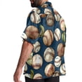 thumbnail image 3 of Baseball Men's Short Sleeve Casual Printed Button Down Beach Shirts Hawaiian Style Unisex Summer Shirt, 3 of 6