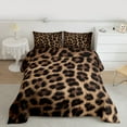 thumbnail image 2 of Homewish Fashion Leopard Print Bedding Comforter Set for Men, Cheetah Animal Twin Comforter Sets, Chic Brown Polkadots Reversible Bedding Set, Super Cozy Room Decor, 2-Piece, 2 of 8