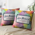 thumbnail image 3 of LALILO Throw Pillow Covers Colorful Flowers Retro Colorful Floral Cushion Cover 18" x 18", 2 Pack, 3 of 6
