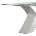 thumbnail image 4 of ACME Pervis Dining Table, White & Clear Glass, 4 of 5