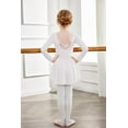 thumbnail image 3 of Arshiner Girls Ballet Leotards with Chiffon Dance Skirt Long Sleeve Crisscross Back Toddler Dance Outfit Combo, 3 of 7