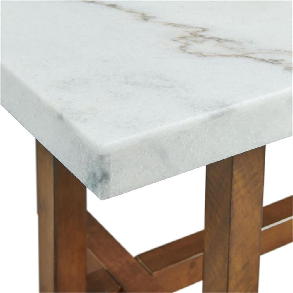 Picket House Furnishings Meyers Marble Rectangular Coffee Table in White