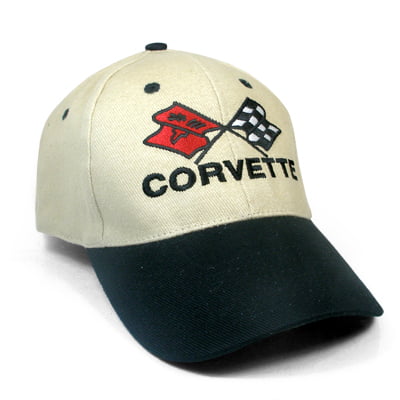 Hat Cap Licensed Chevrolet Chevy Corvette C3 C 3 Flags Tan HR 120 