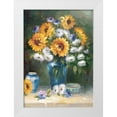 thumbnail image 1 of Monica Nero 18x24 White Modern Wood Framed Museum Art Print Titled - Sunflowers in Vase II, 1 of 4