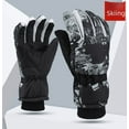 thumbnail image 4 of Guantes de esquí de invierno para hombre y mujer, resistentes al frío, con forro polar, de algodón grueso, impermeables, antideslizantes, cálidos, para montar al aire libre, con grafiti blanco, 4 of 6