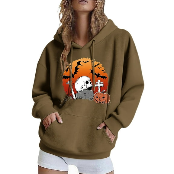 Inverlee Halloween Sweatshirts Women Funny Pumpkin Ghost Graphic Hoodies Loose Fit Crewneck Sweatshirt Long Sleeve Dressy Casual Pullover Tops Halloween Gifts
