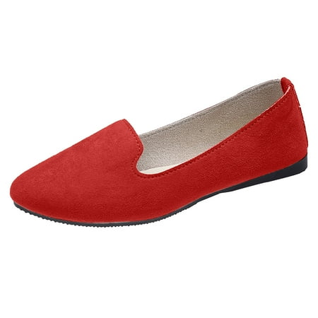NIEWTR Loafers for Women Dressy Shoes Leather Penny Comfort for Work Platform Casual Shoes Loafers for Women 2024 (6.5 Red)