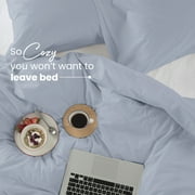 Martex EcoPure 3-Piece Organic Cotton Light Blue Solid Comforter Set, King – Comfort Wash