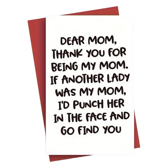 Dienrx Cute Dog Mom Birthday Card, Funny Puppy Greeting for Mother's Day, Blank Inside with Envelope for Her