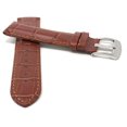 thumbnail image 2 of 26mm Mens' Alligator Style Leather Watch Strap Band, Stainless Steel Buckle, 2 of 7
