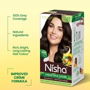 Nisha Creme Hair Color | Permanent Long Lasting Black Hair Dye Colour Kit | Original Black | 60gm / 2.02 Oz