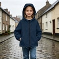 thumbnail image 4 of Samdudou Girls Rain Jackets Waterproof Hooded Windbreaker Lightweight Outerwear Kids Zip Up Long Sleeve Coats Outdoor Recreation Jacket with Pockets Size 5-16 Years, 4 of 8