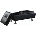 thumbnail image 3 of Coaster Dilleston Faux Leather Tufted Storage Ottoman in Black, 3 of 5
