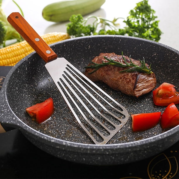 Espátula Grande Bordes Biselados Acero Inox 12cm M. Madera - Bazar Del Cocinero